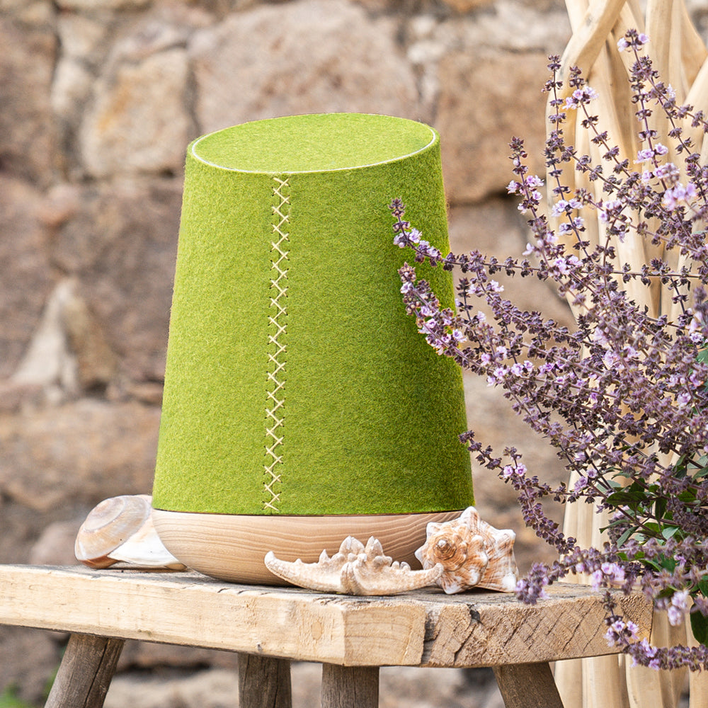 Holz-Filzurne "Maigrün"