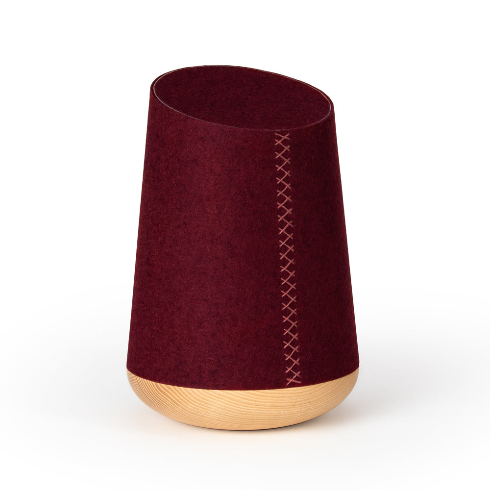 Holz-Filzurne "Purpurrot"