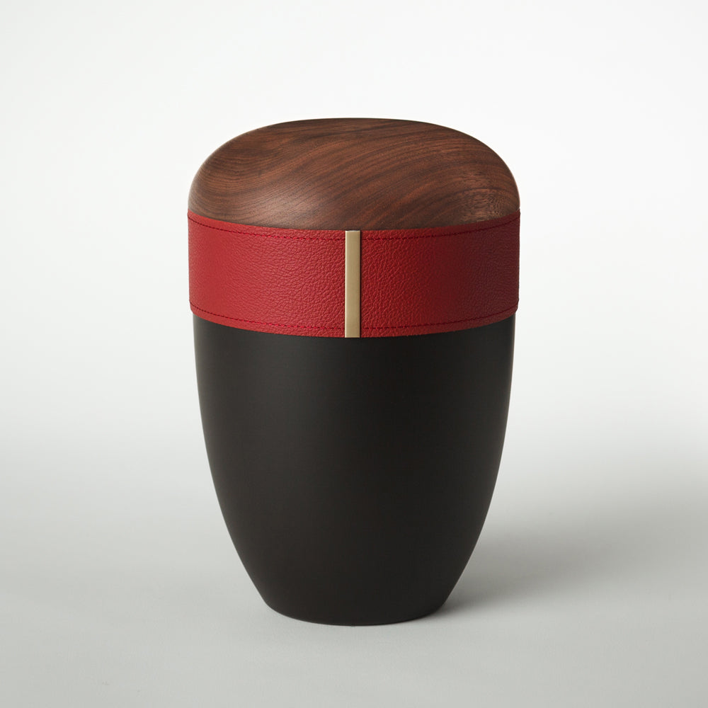 Holz-Lederurne "Bordeaux"