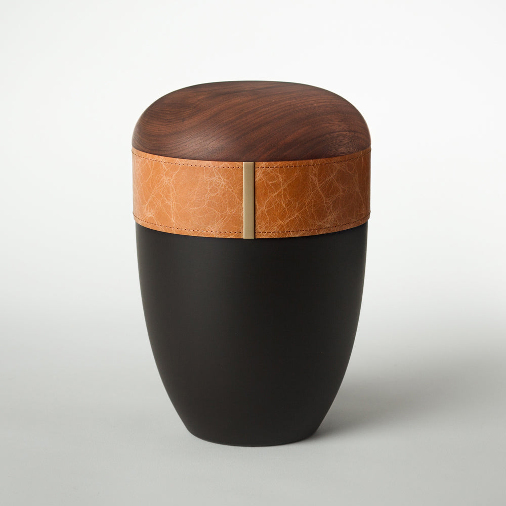 Holz-Lederurne "Caramel"