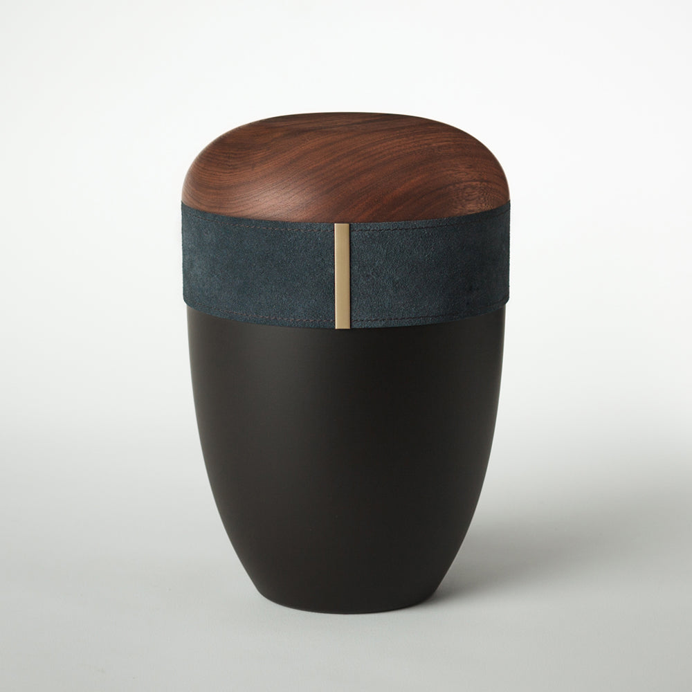 Holz-Lederurne "Graphit"