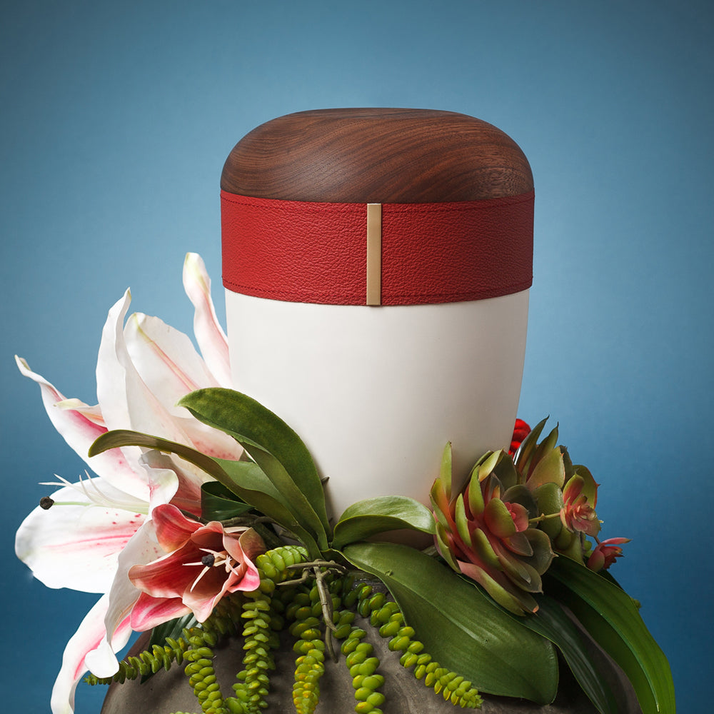 Holz-Lederurne "Bordeaux"