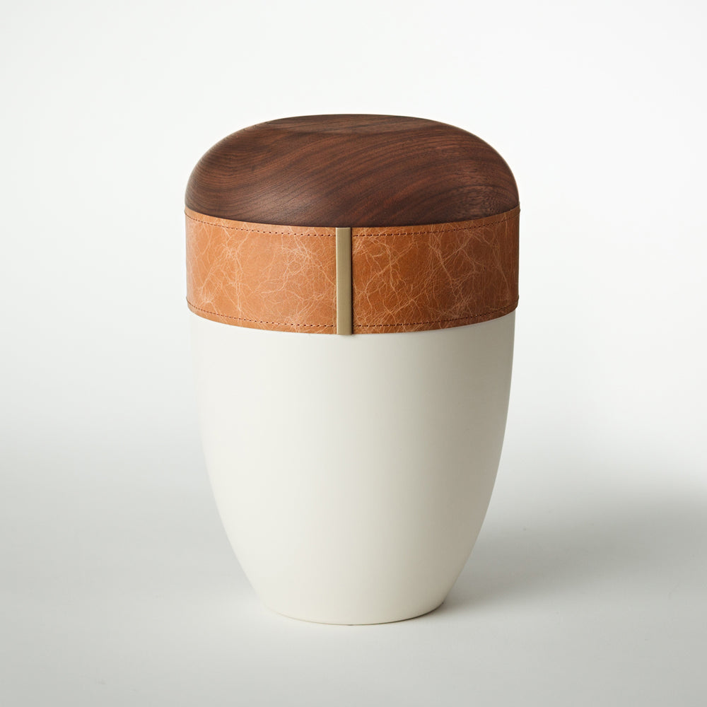 Holz-Lederurne "Caramel"