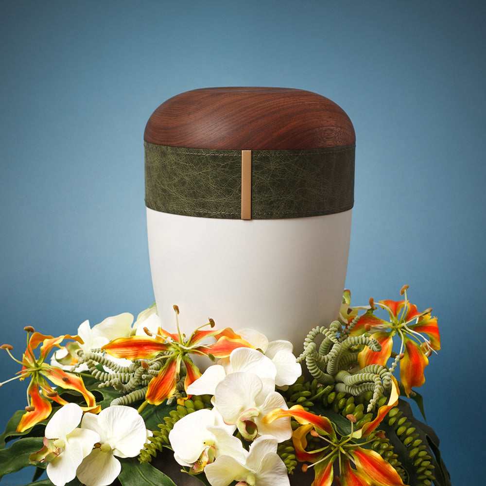 Holz-Lederurne "Smaragd"