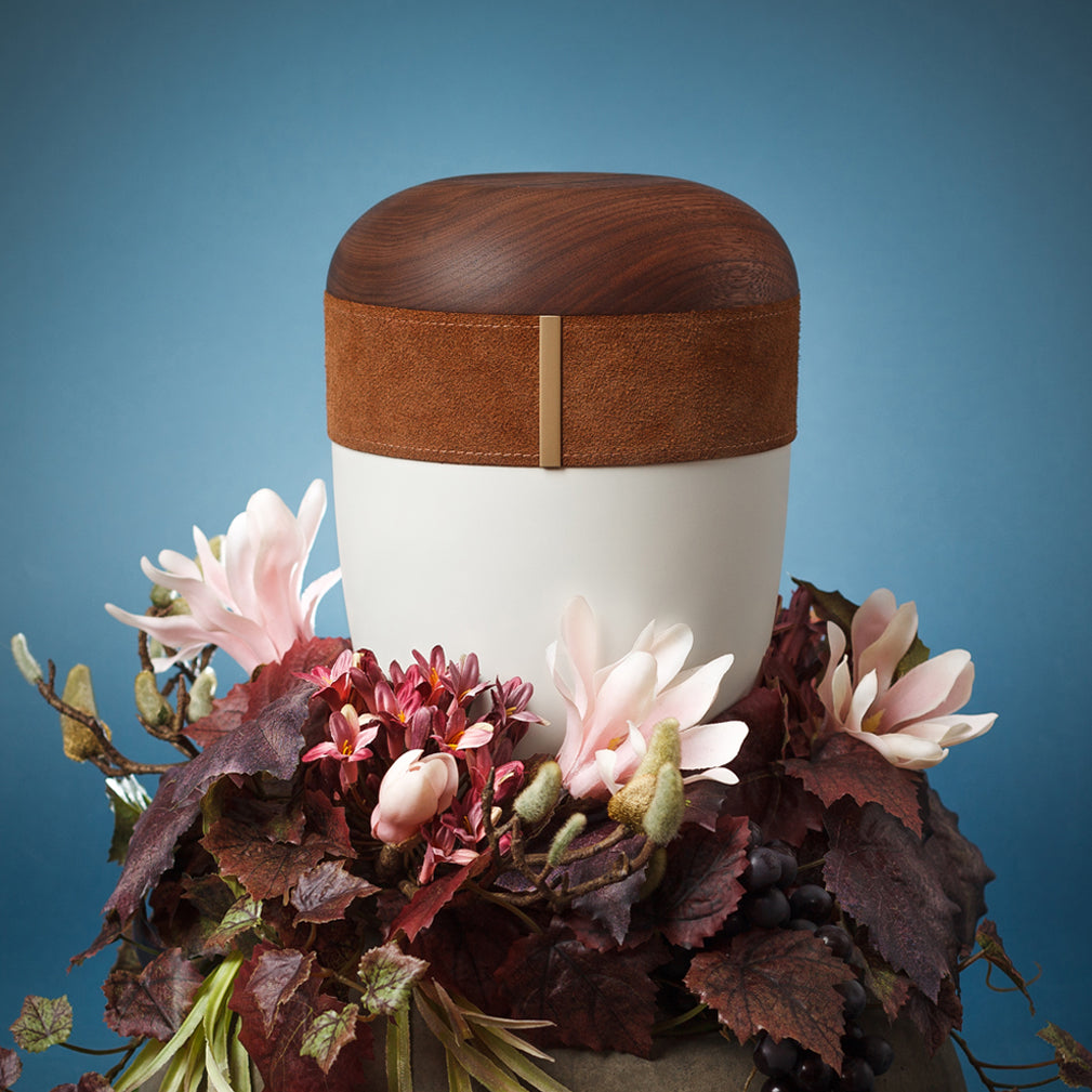 Holz-Lederurne "Mokka"