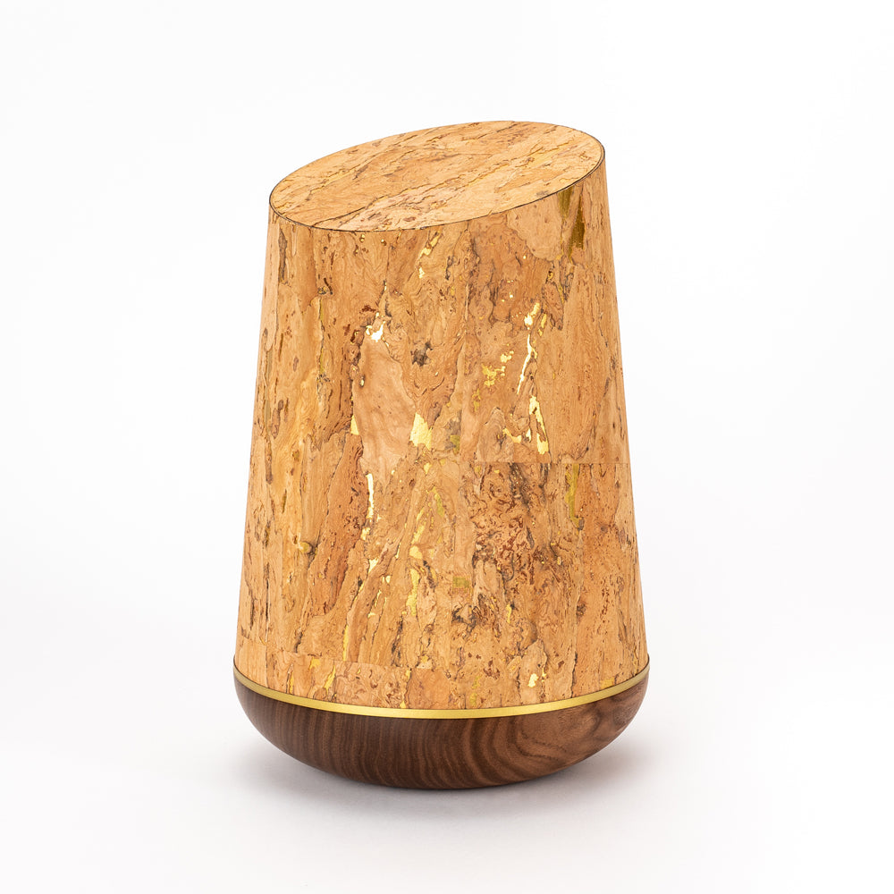 Kork-Holzurne "Gold-Braun"