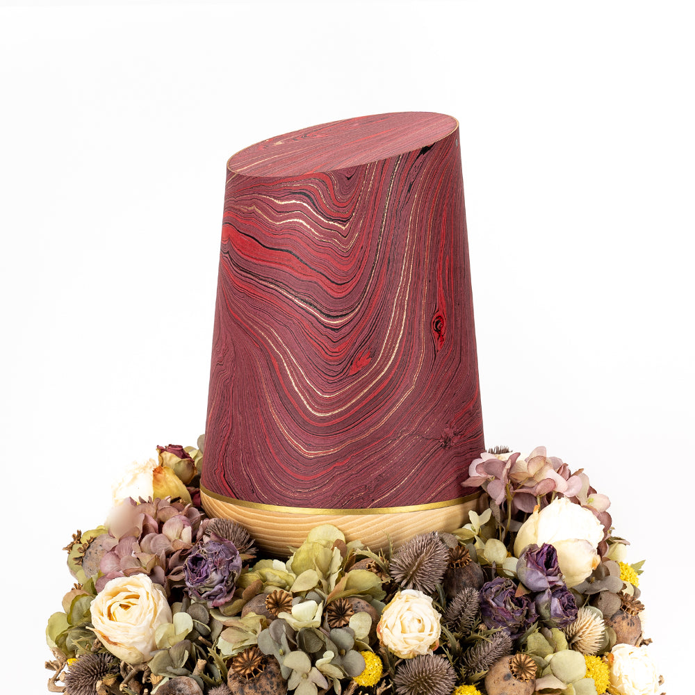 Marmoré-Holzurne "Burgund-Gold"