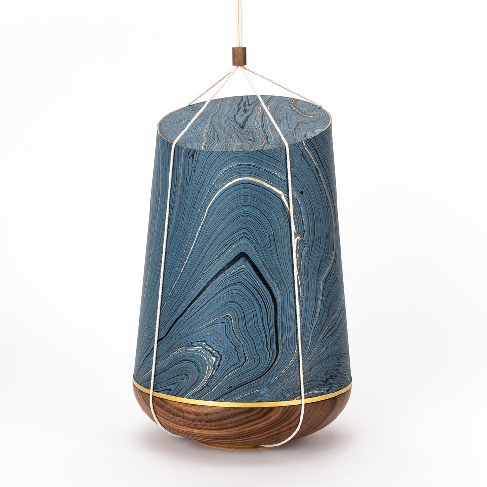 Marmoré-Holzurne "Nachtblau-Gold"