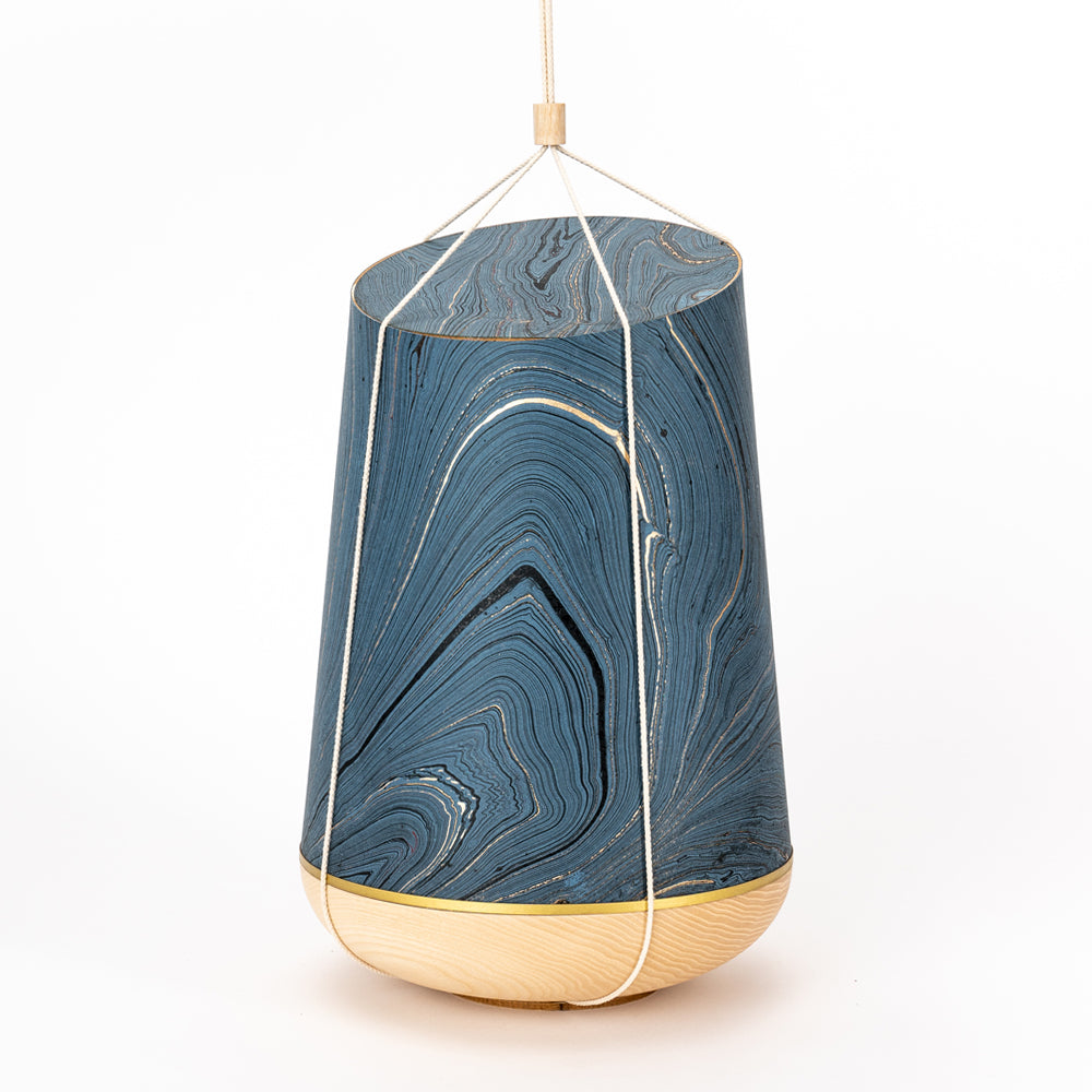 Marmoré-Holzurne "Nachtblau-Gold"