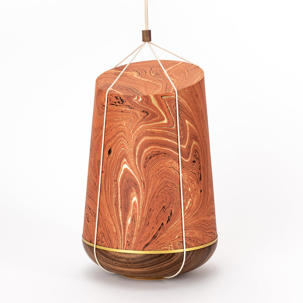 Marmoré-Holzurne "Terrakotta-Gold"