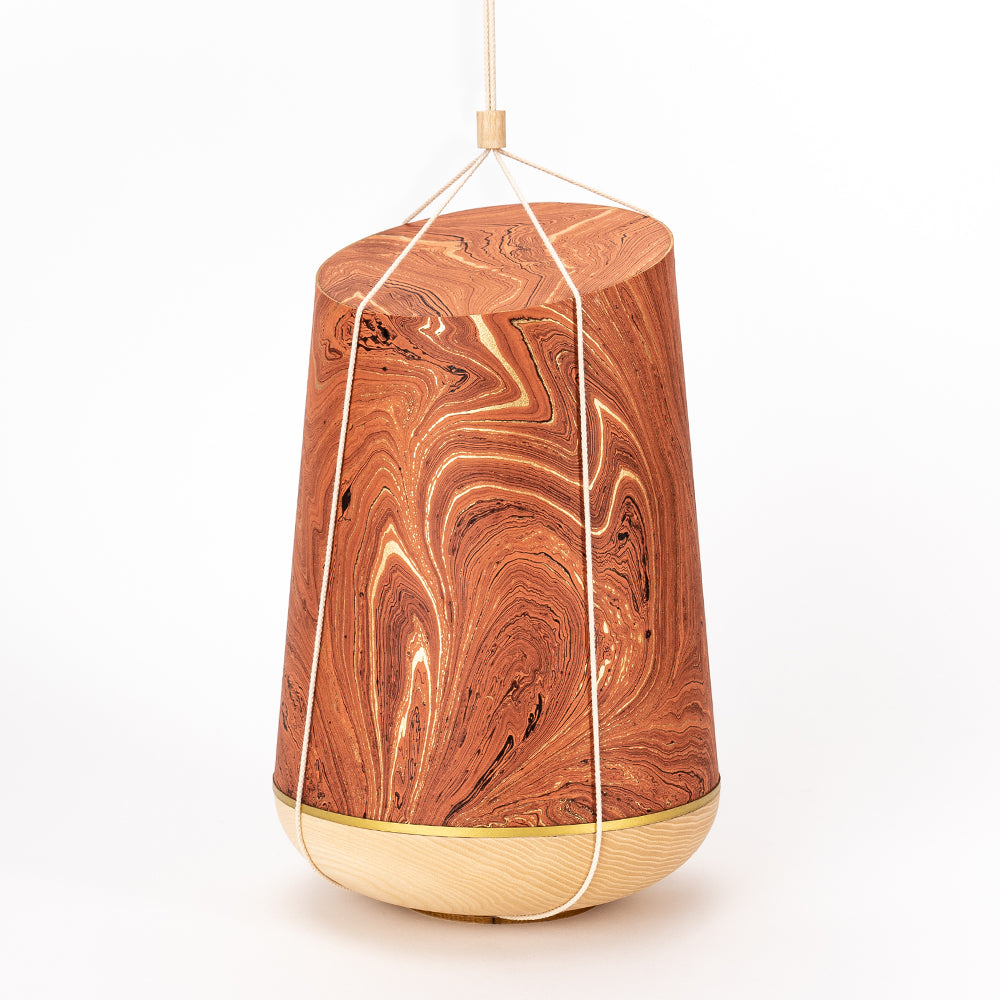 Marmoré-Holzurne "Terrakotta-Gold"