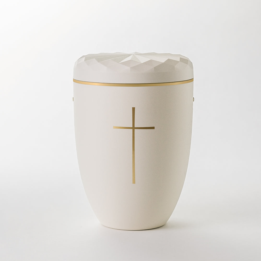 Reliefurne mit Dekor "Symbol Kreuz, gold"