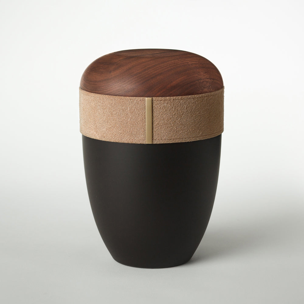 Holz-Lederurne "Caramel"