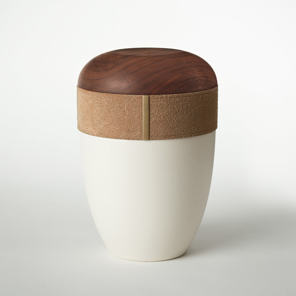 Holz-Lederurne "Caramel"
