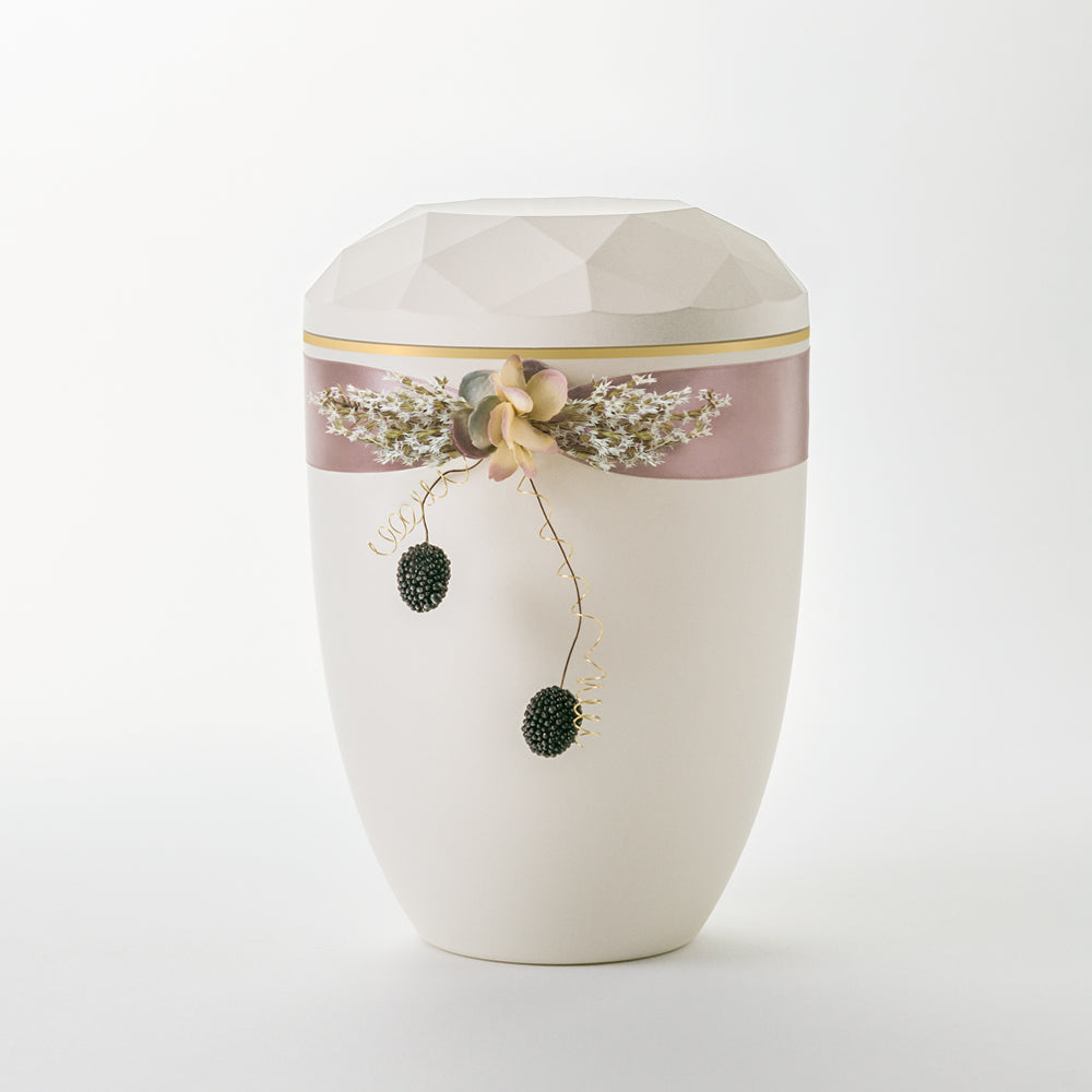 Relief urn with decor "Satin Decoration With Berries"