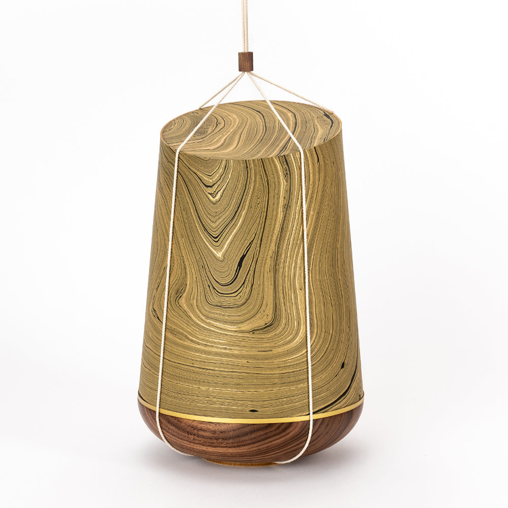 Marble Wood Urn "Olive-Gold"